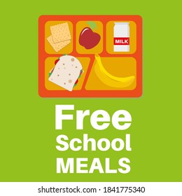 Free School Meals Served Here Vector Illustration 