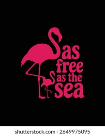 As Free As The  Sea typography Tshirt Design Print Ready file Download 