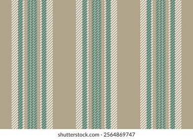 Free seamless stripe texture, cool vertical vector fabric. Stationary lines textile pattern background in pastel and teal colors palette.