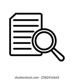 Free Search File line icon, vector, pixel perfect, illustrator file