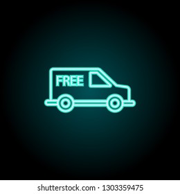 Free sending icon. Elements of Logistics in neon style icons. Simple icon for websites, web design, mobile app, info graphics