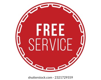 Ilustración de banner vectorial rojo de servicio libre aislada en fondo blanco