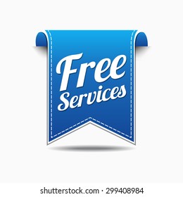 Free Services Blue Vector Icon Design