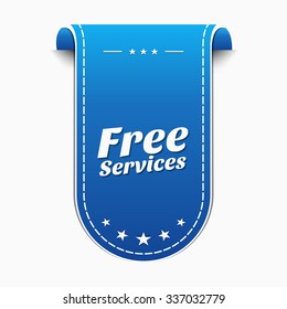 Free Services Blue Vector Icon Design