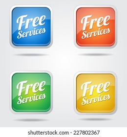 Free Services Colorful Vector Icon Design