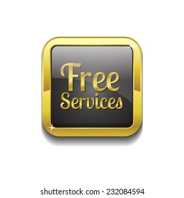Free Services Gold Vector Icon Button