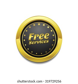 Free Services Golden Vector Icon Button