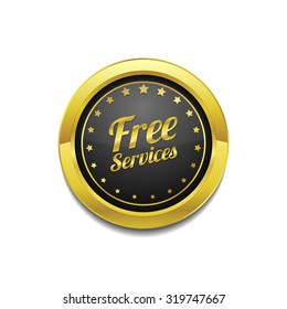 Free Services Golden Vector Icon Button