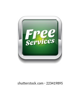 Free Services Green Vector Icon Button