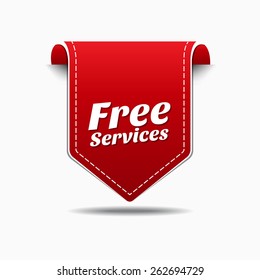 Free Services Red Vector Icon Design