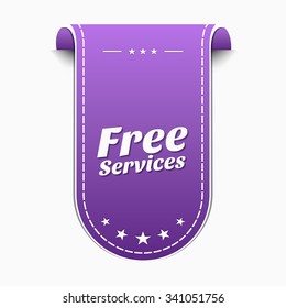 Free Services Violet Vector Icon Design