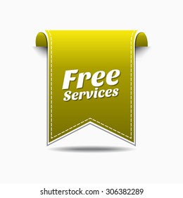 Free Services Yellow Vector Icon Design
