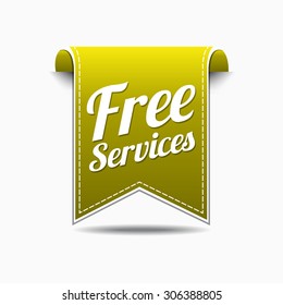 Free Services Yellow Vector Icon Design