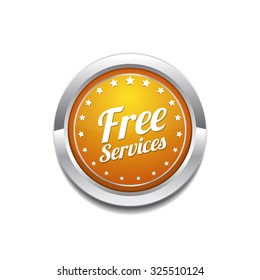 Free Services Yellow Vector Icon Button