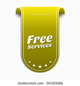 Free Services Yellow Vector Icon Design