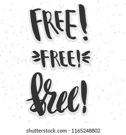Free - set of vector illustrations with handdrawn lettering as poster, flyer, card, design element