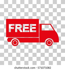 Free Shipment icon. Vector illustration style is flat iconic symbol, red color, transparent background. Designed for web and software interfaces.