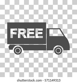 Free Shipment icon. Vector illustration style is flat iconic symbol, gray color, transparent background. Designed for web and software interfaces.