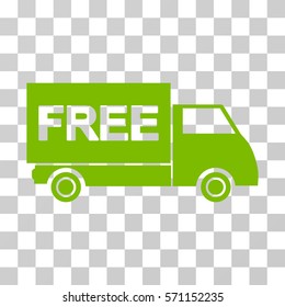 Free Shipment icon. Vector illustration style is flat iconic symbol, eco green color, transparent background. Designed for web and software interfaces.