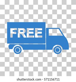 Free Shipment icon. Vector illustration style is flat iconic symbol, cobalt color, transparent background. Designed for web and software interfaces.