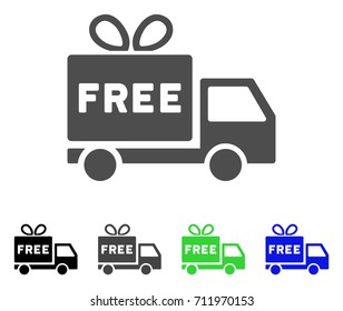 Free Shipment icon. Vector illustration style is a flat iconic free shipment symbol with black, gray, green, blue color variants. Designed for web and software interfaces.