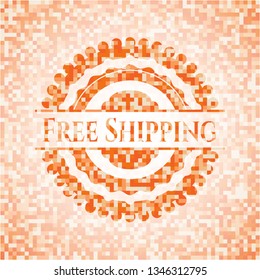 Free Shipping abstract orange mosaic emblem