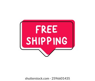 Free Shipping. Badge, icon, logo vector design illustration on white background
