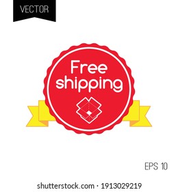 Free shipping badge or icon for online shop goods.