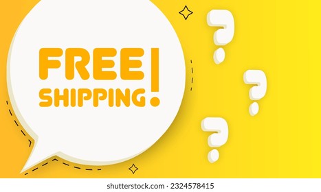 Free shipping banner. Speech bubble with Free shipping text. Business concept. 2d illustration. Pop art style. Vector line icon for Business