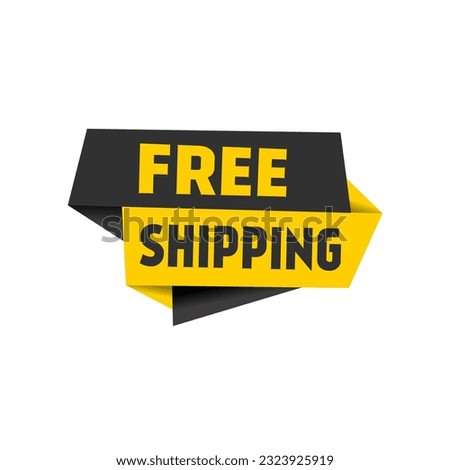 Free shipping banner template. Speech bubble with megaphone icon. Modern Vector illustration