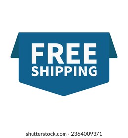 Free Shipping In Blue Unique Shape For Marketing Business Advertising
