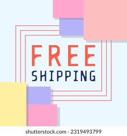 Free shipping bold promotional poster. Vector decorative typography. Decorative typeset style. Latin script for headers. Trendy advertising for graphic posters, banners, invitations texts