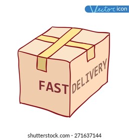 Free shipping box set. Vector illustration