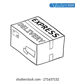 Free shipping box. Vector illustration