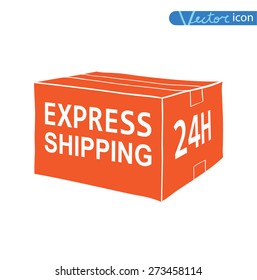   Free shipping box. Vector illustration