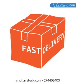   Free shipping box. Vector illustration