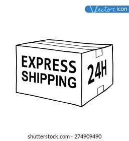   Free shipping box. Vector illustration