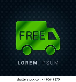 Free Shipping Bright Green chromium precious metallic 3D Icon / Logo Design