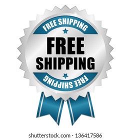 Free shipping button blue