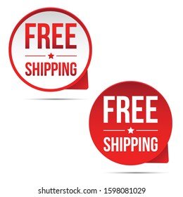 Free Shipping button label set