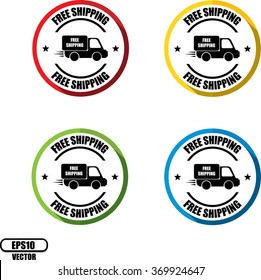 Free shipping, Button, label and sign - Vector illustration
