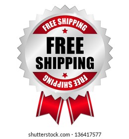 Free shipping button red
