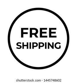 free shipping cardboard icon. flat illustration of free shipping cardboard vector icon for web, pattern, design, etc.