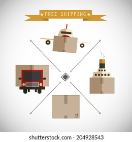 Free shipping carriers vector background