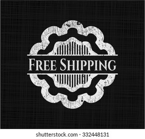 Free Shipping chalk emblem written on a blackboard