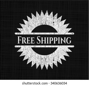Free Shipping chalk emblem written on a blackboard