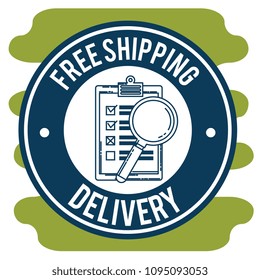 free shipping with checklist and magnifying glass
