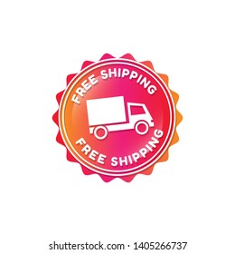 free shipping circle glossy button. free shipping label,badge.