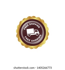 free shipping circle glossy button. free shipping label,badge.