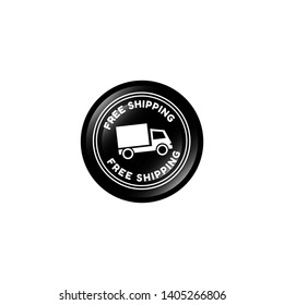 free shipping circle glossy button. free shipping label,badge.